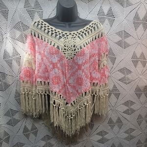 Boho Crochet Poncho by Umgee size small